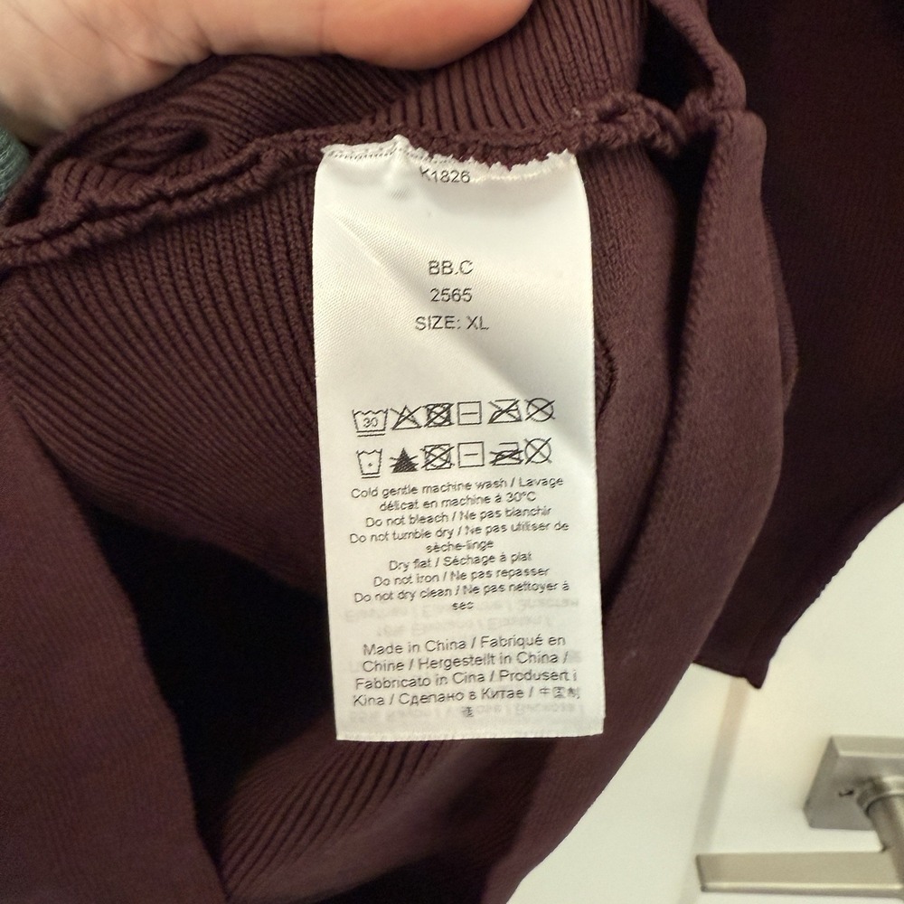 Ganni Ruched Ribbed-Knit Asymmetrical Mini Dress NWOT Size XL  $445 MSRP - Picture 4 of 7